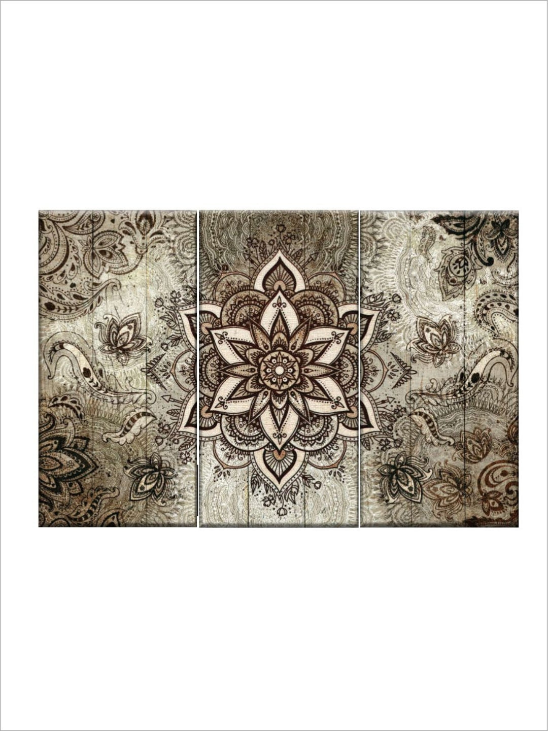 Symphony in Henna and Ivory - Mandala wall art print