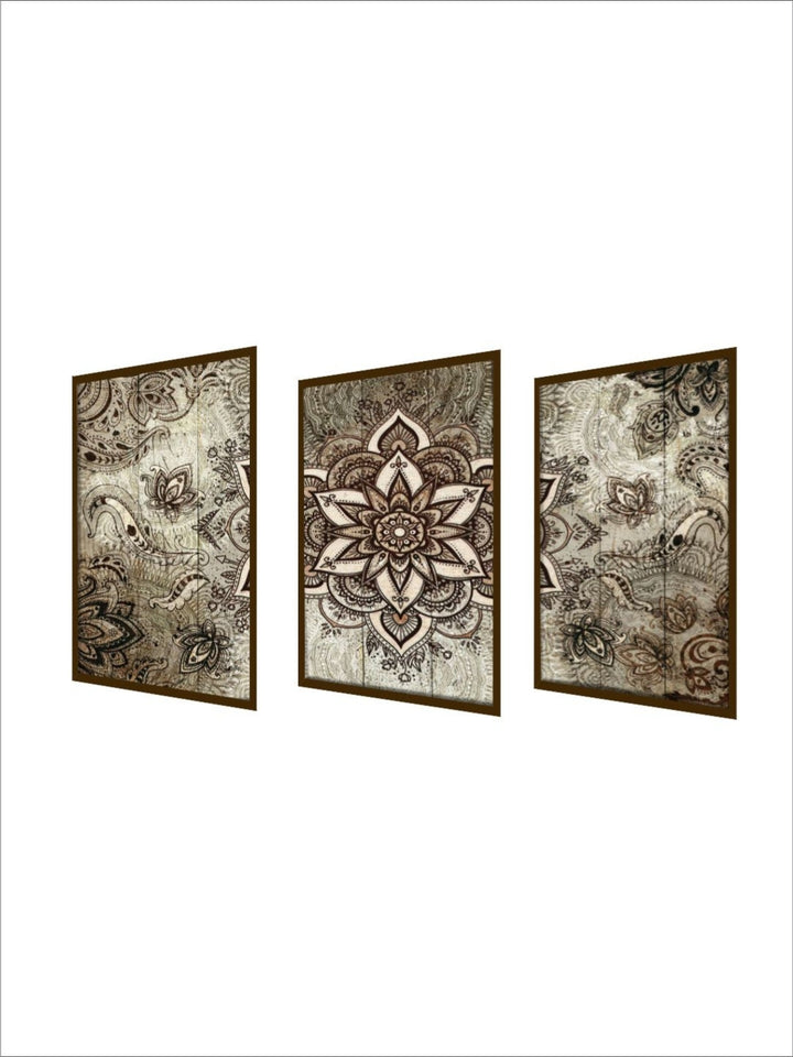 Symphony in Henna and Ivory - Mandala wall art print