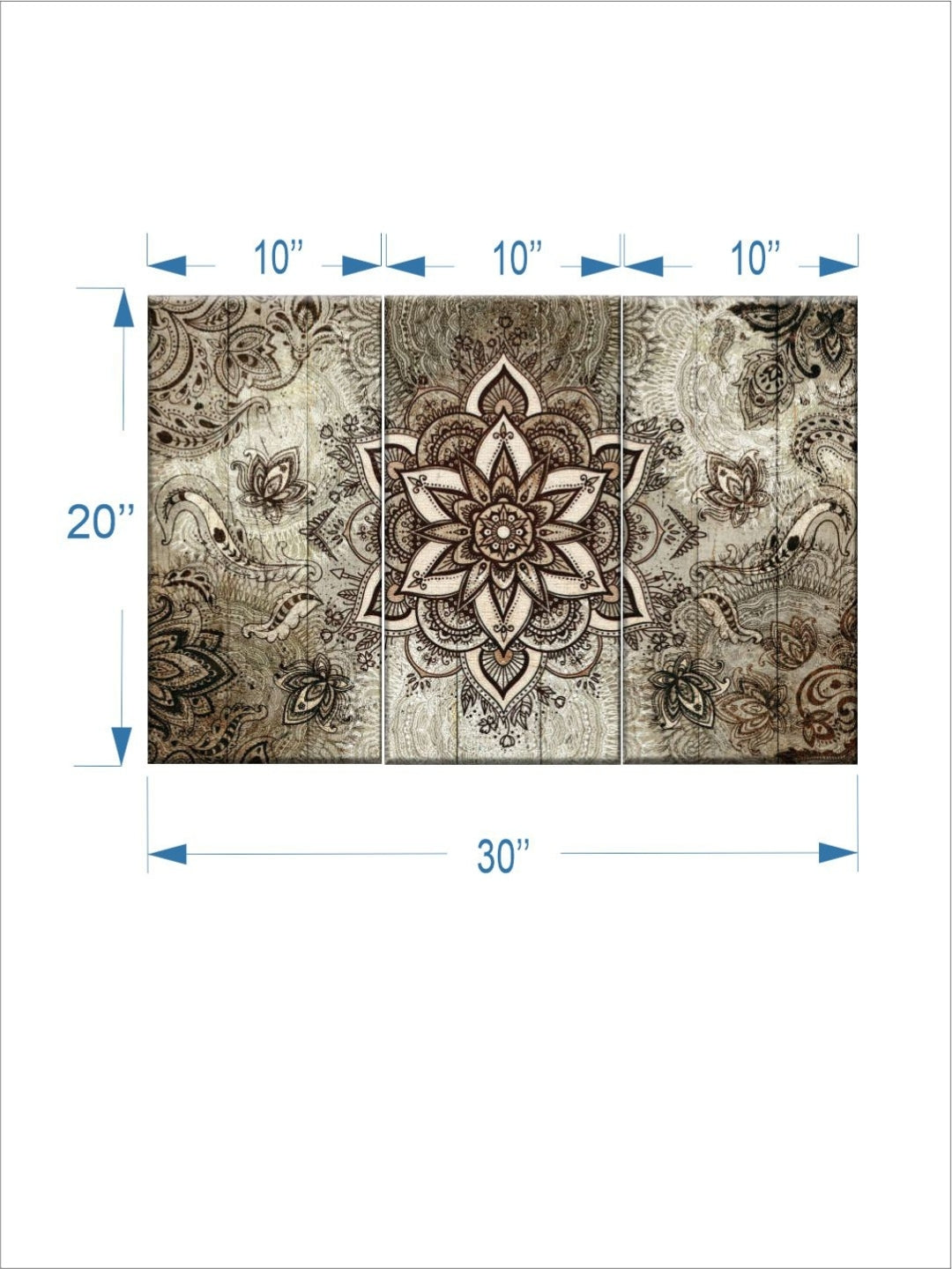 Symphony in Henna and Ivory - Mandala wall art print
