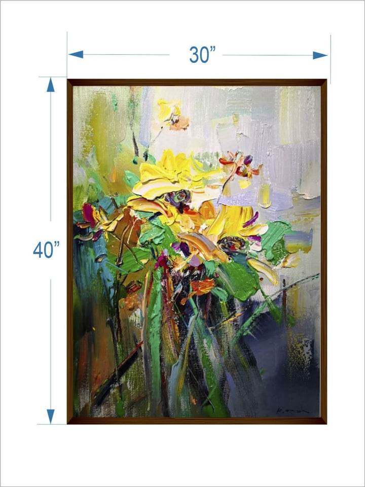 Sunburst: Floral Dance of Color - Colorful abstract paintings