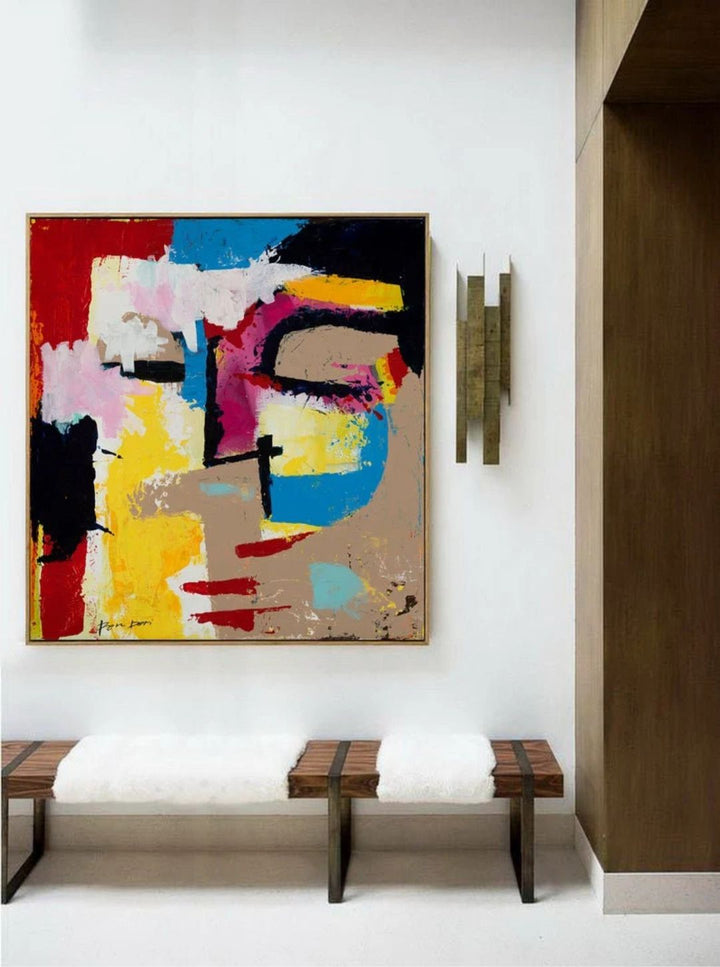 "  Yellow & Blue Abstract Wall Art''