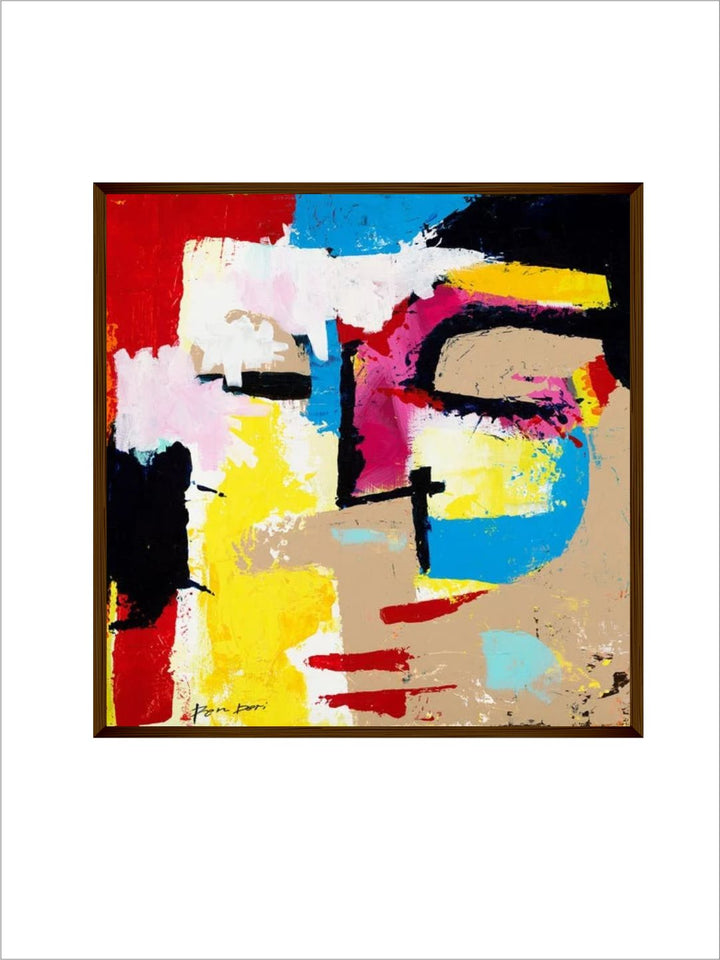 "  Yellow & Blue Abstract Wall Art''