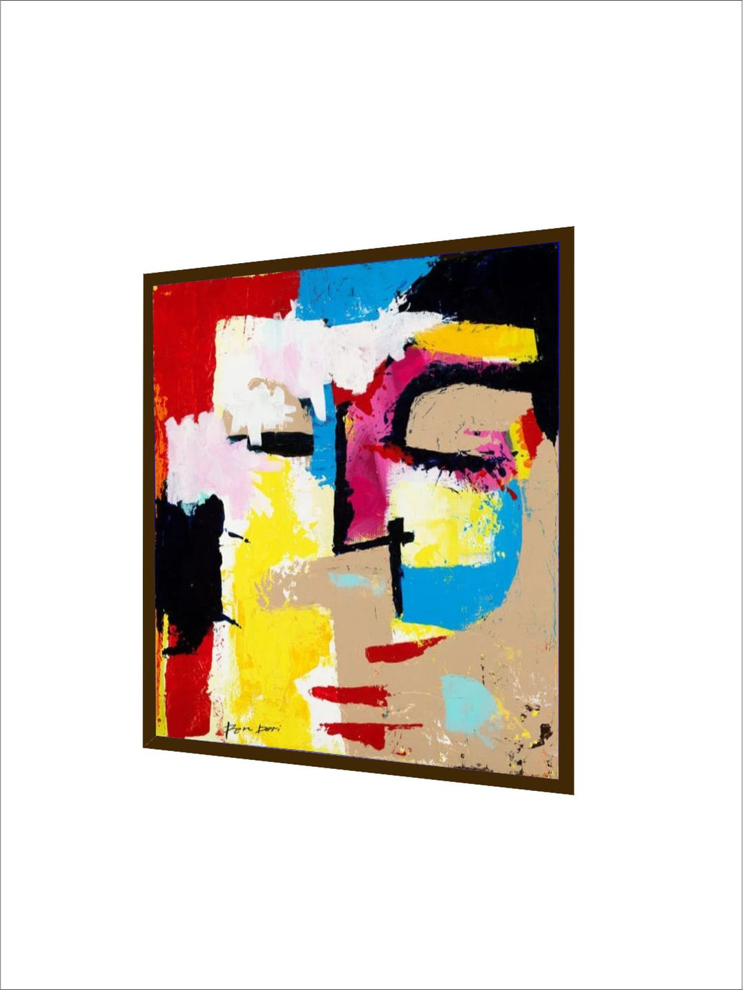 "  Yellow & Blue Abstract Wall Art''