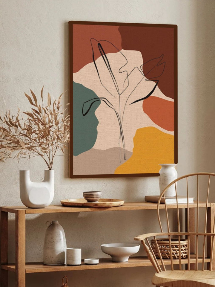Earthy Tones Embrace the Leaf - Framed Botanical Art