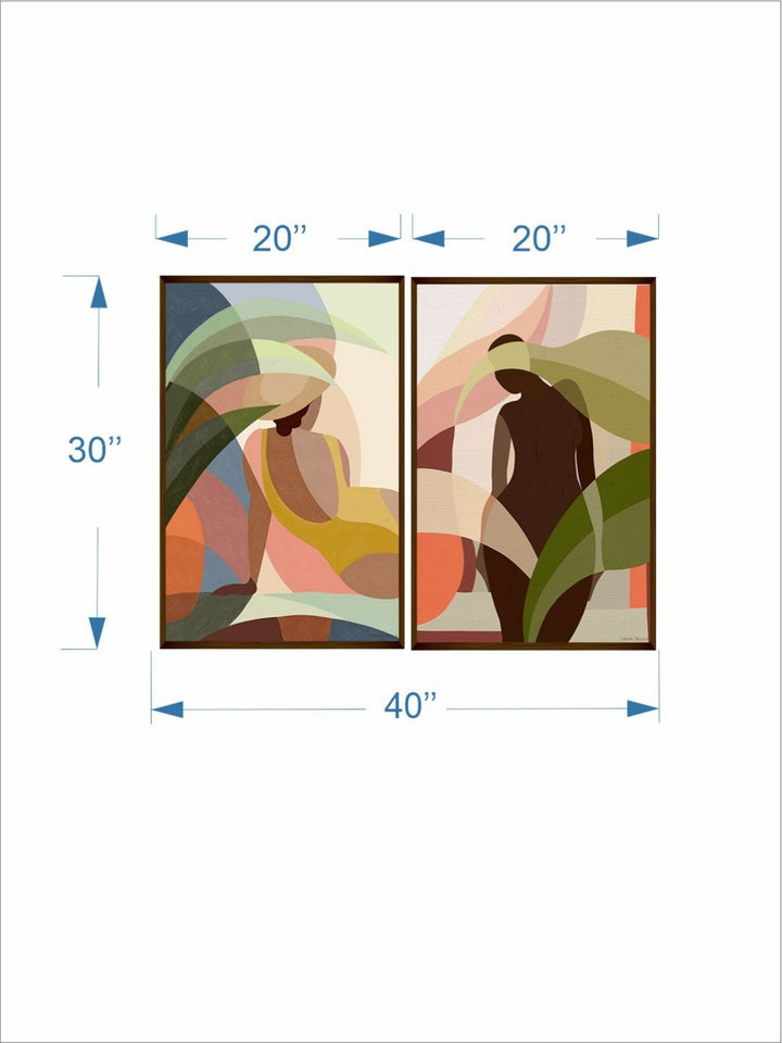 Silhouettes Dancing in Color - Abstract wall decor