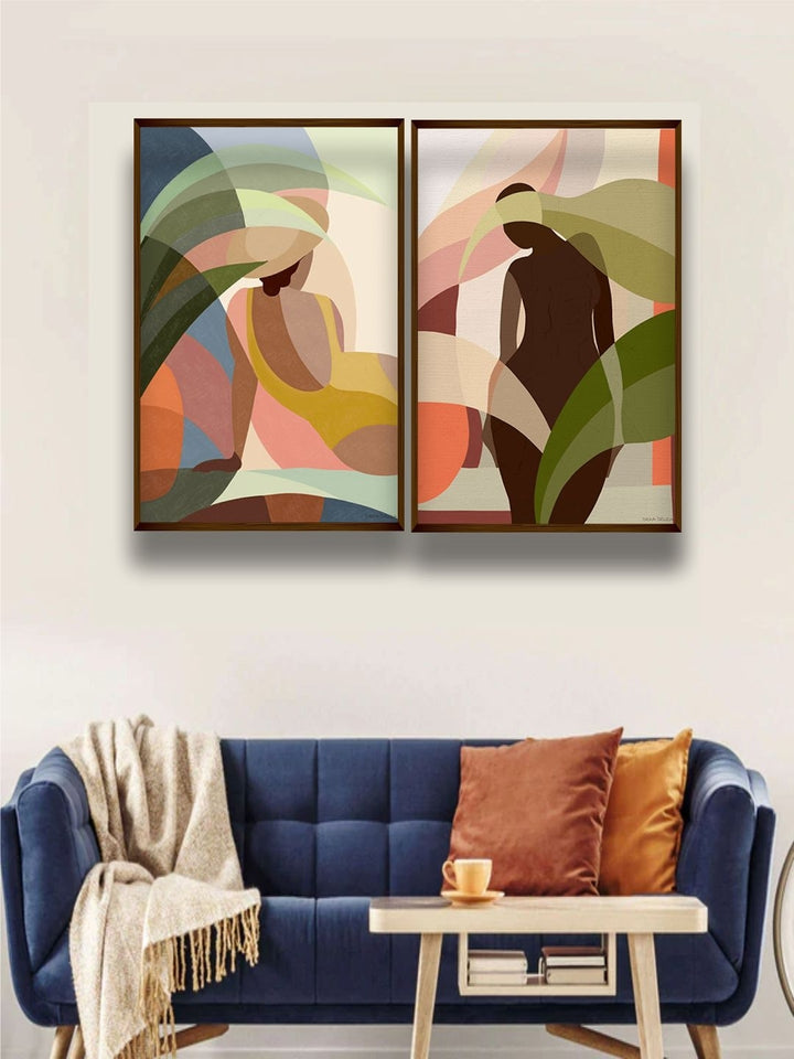 Silhouettes Dancing in Color - Abstract wall decor
