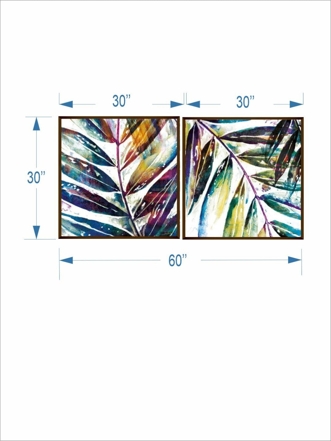 Chromatic Leaves in Harmony - Botanical canvas print