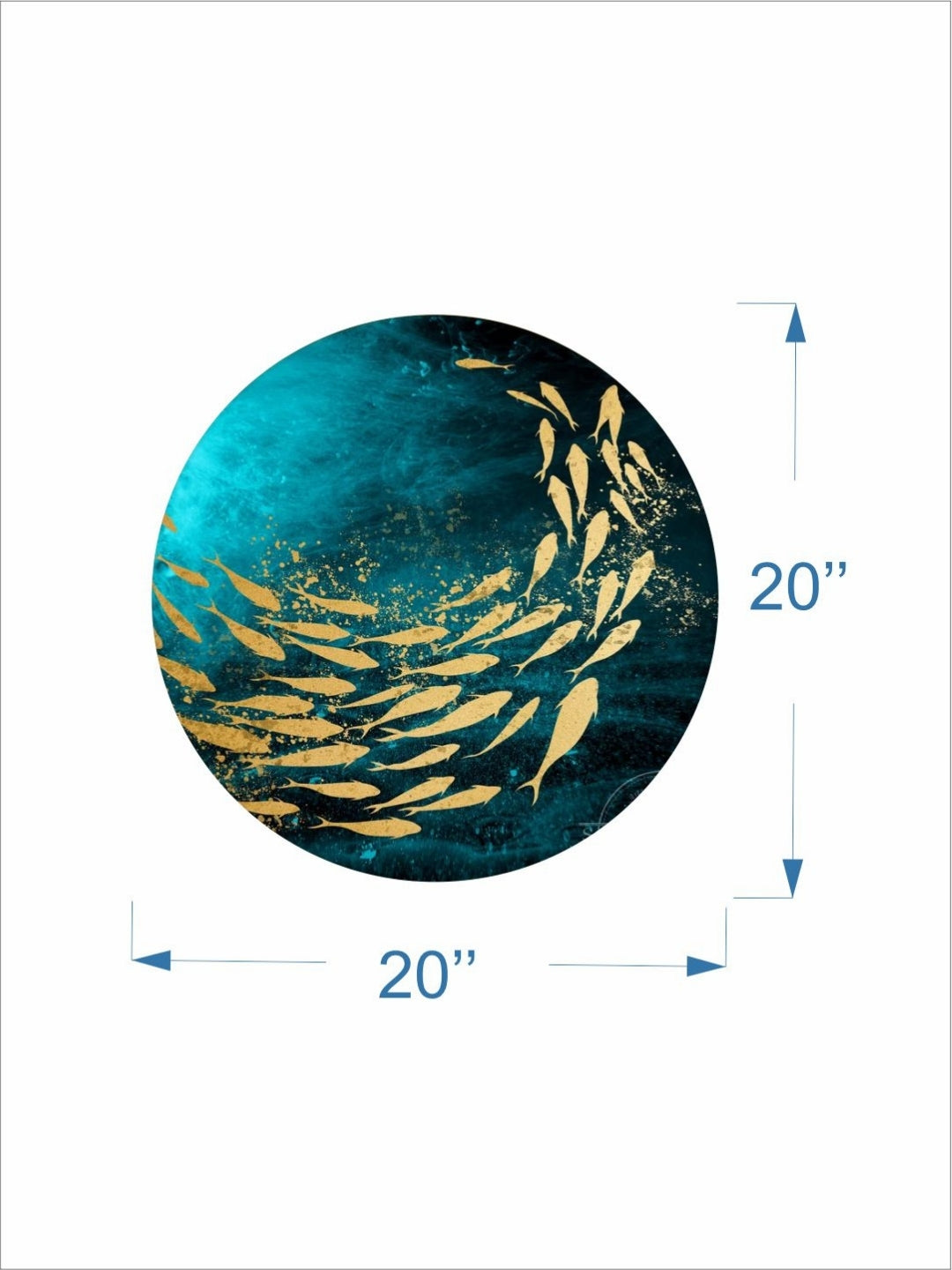 Cerulean Depths with Glimmer - Modern ocean art