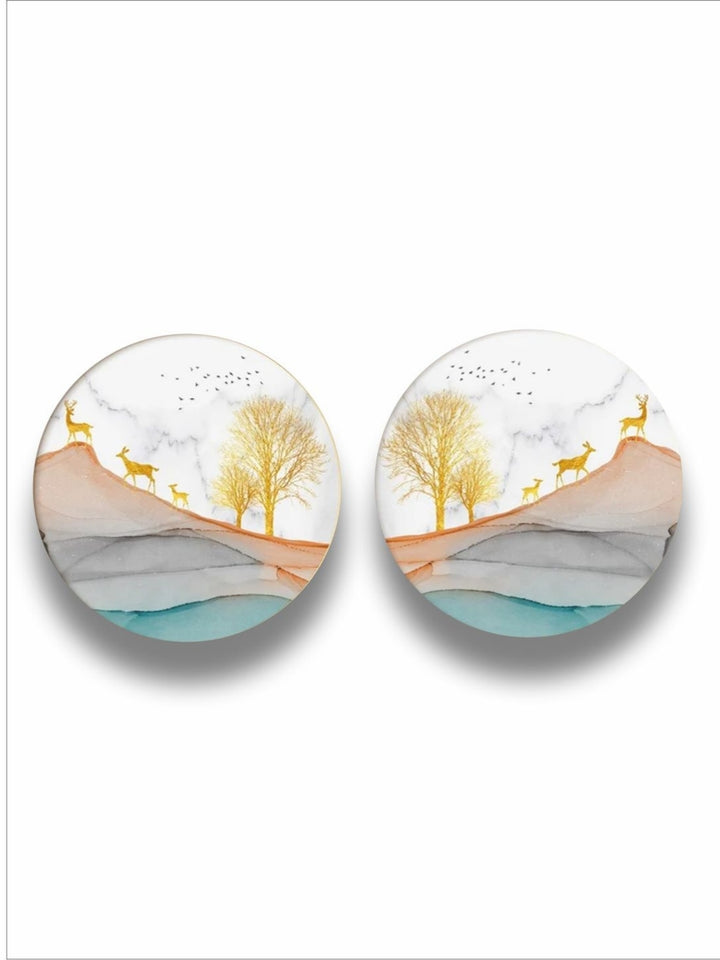 Serenity Spheres in Autumn Hues - Multicolour framed art