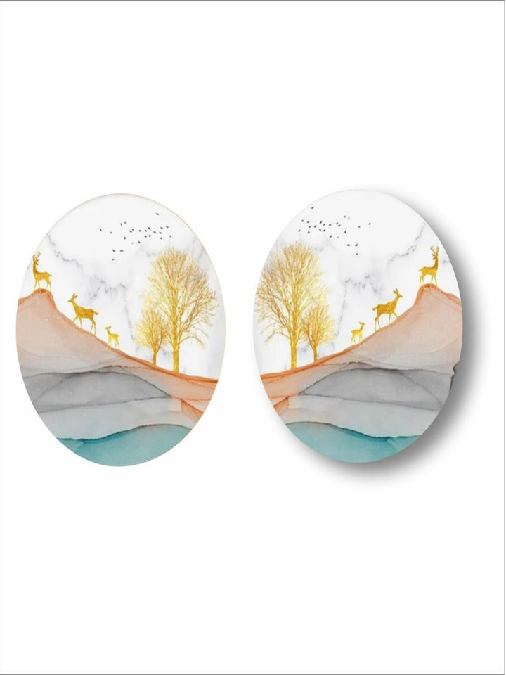 Serenity Spheres in Autumn Hues - Multicolour framed art