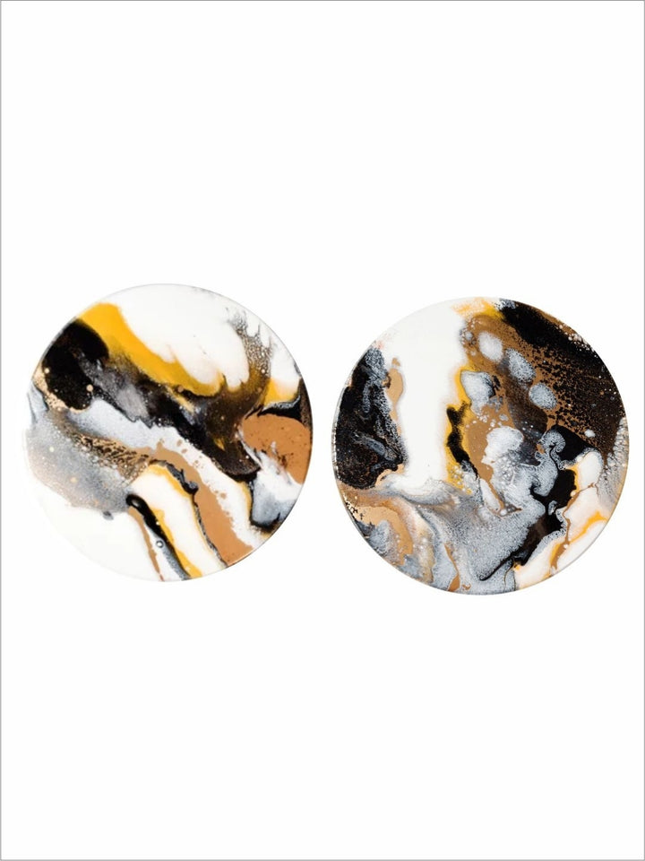 Yin Yang Abstract Artistry Unveiled - Round canvas painting