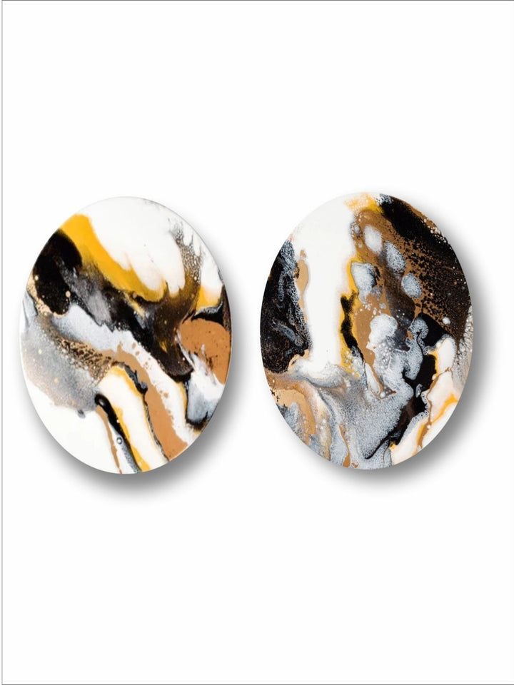 Yin Yang Abstract Artistry Unveiled - Round canvas painting