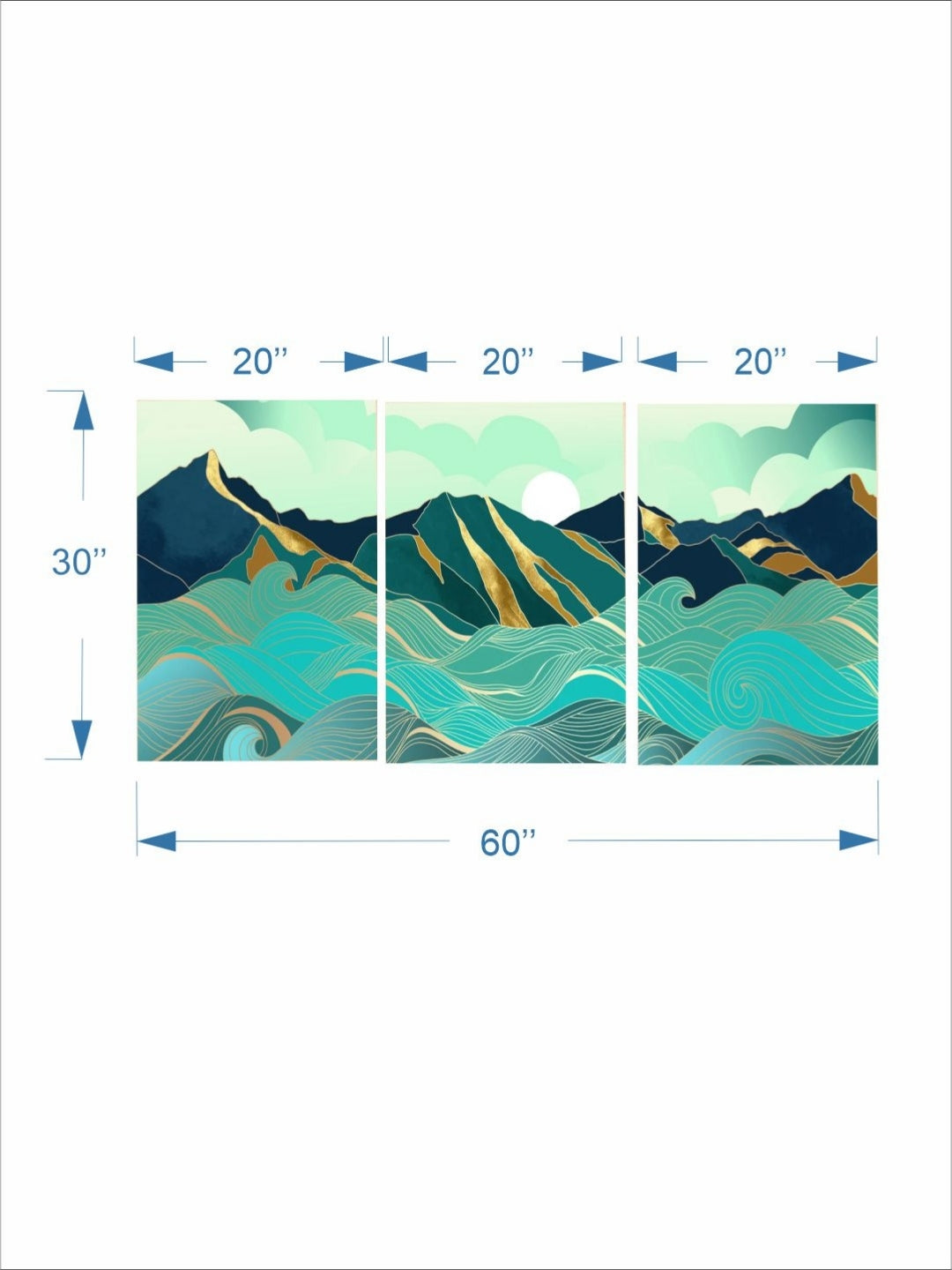 Majestic Mountains Meet Sea - Abstract Sunrise Artwork