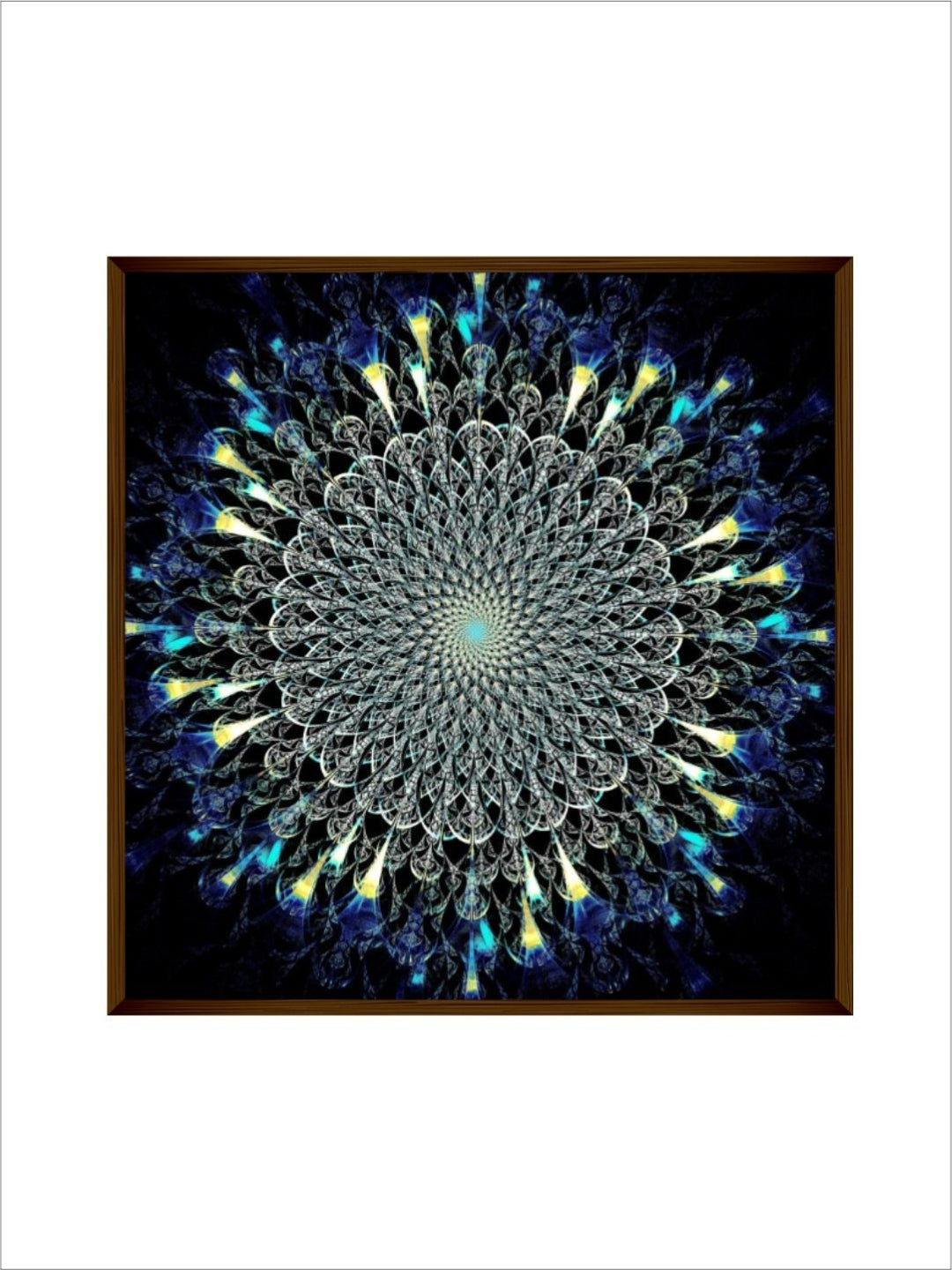 Galactic Lotus of Enlightenment - Blue and Silver Art