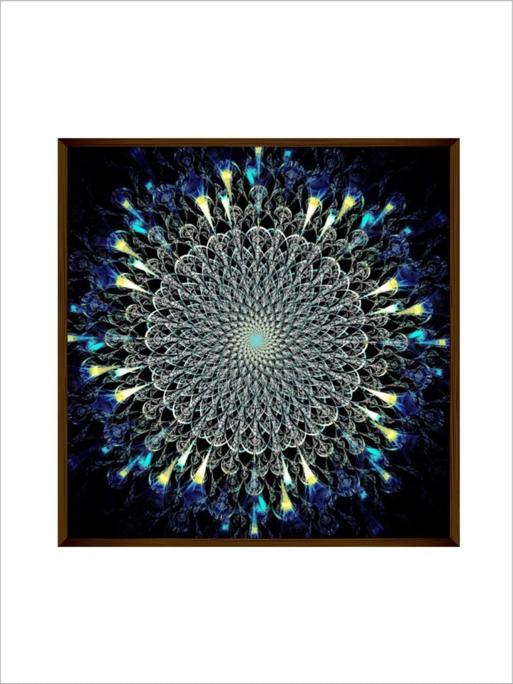 Galactic Lotus of Enlightenment - Blue and Silver Art