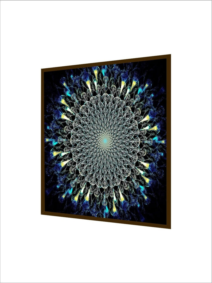 Galactic Lotus of Enlightenment - Blue and Silver Art