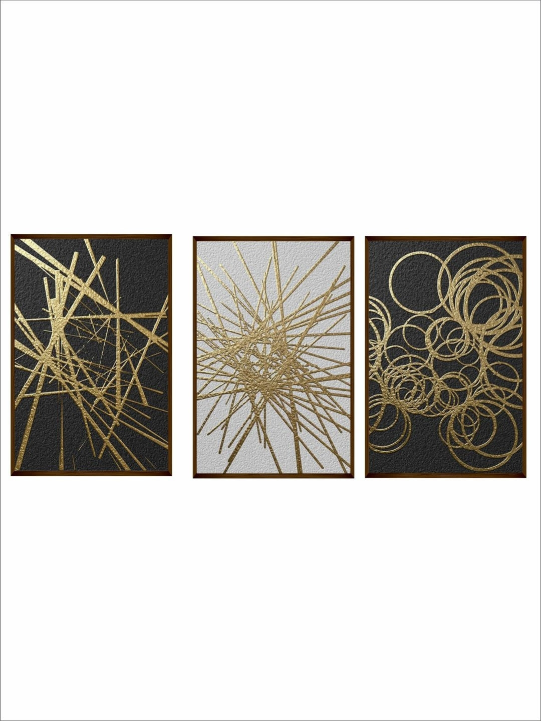 Harmony in Metallic Disarray - Geometric Wall Decor
