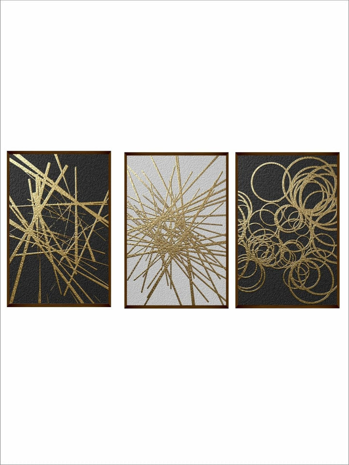 Harmony in Metallic Disarray - Geometric Wall Decor