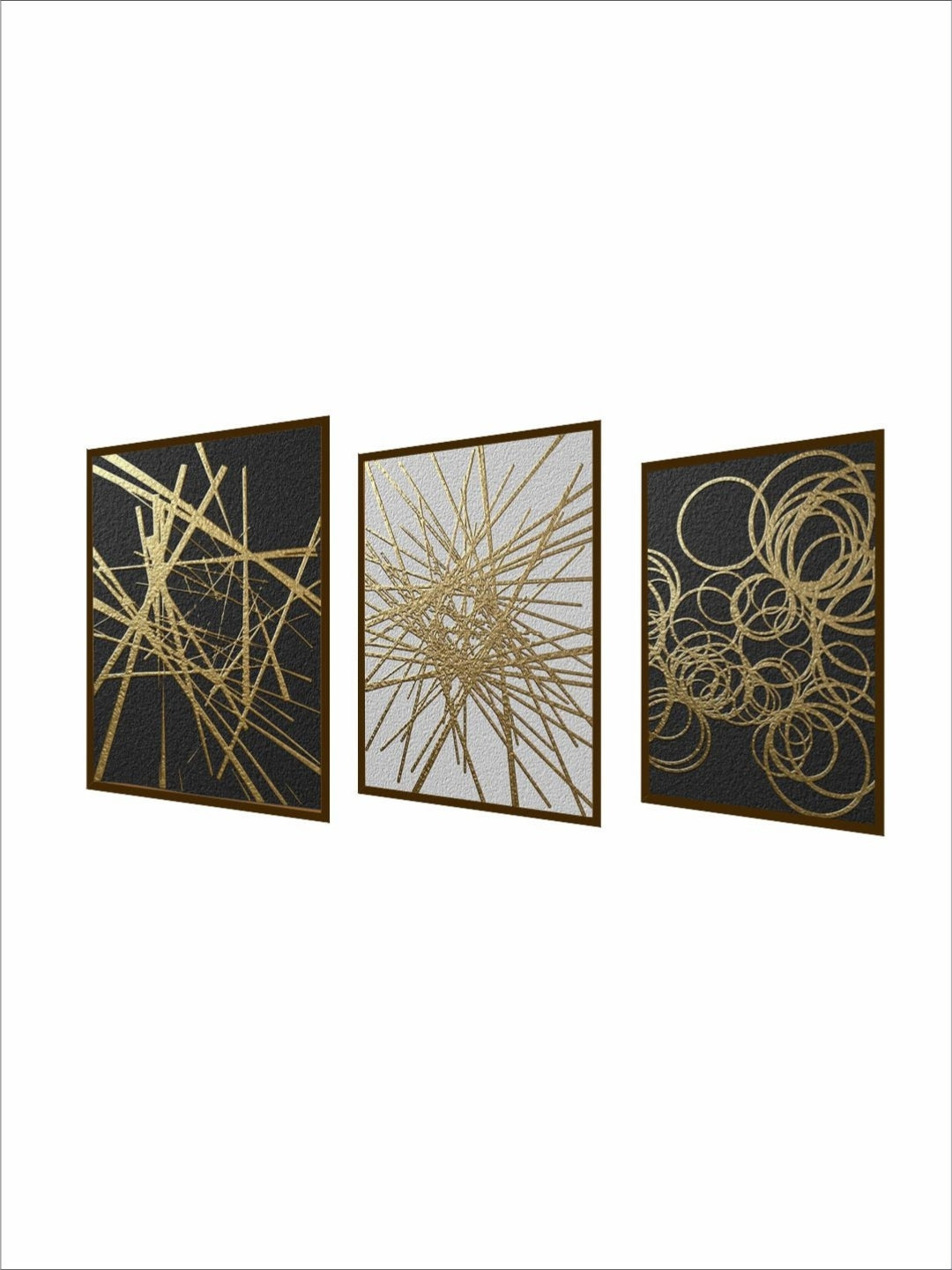 Harmony in Metallic Disarray - Geometric Wall Decor