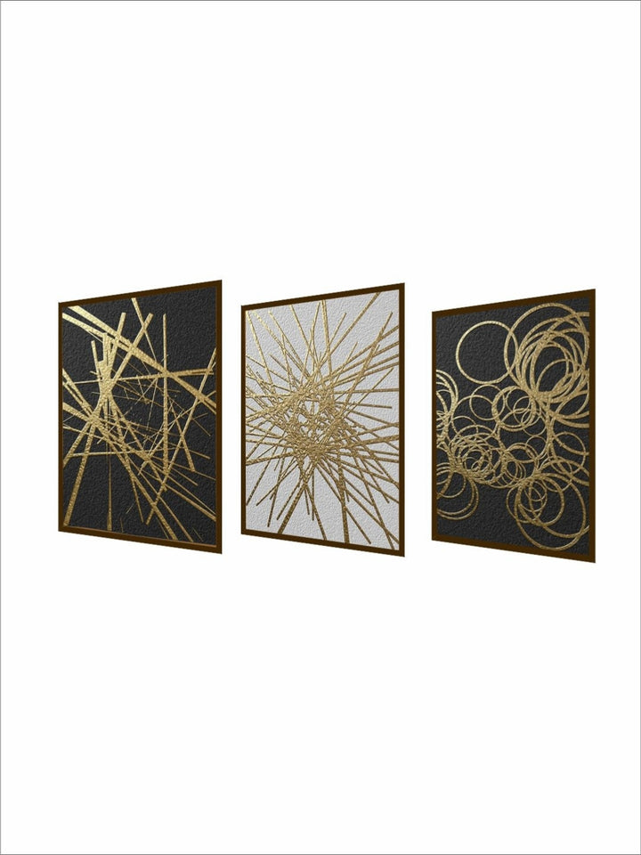 Harmony in Metallic Disarray - Geometric Wall Decor
