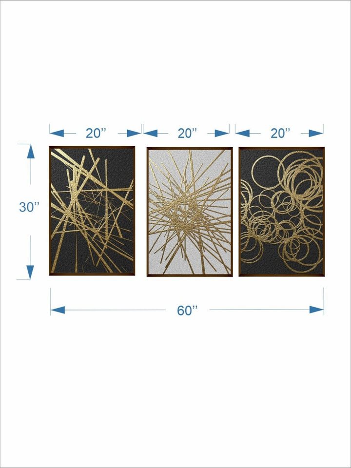 Harmony in Metallic Disarray - Geometric Wall Decor