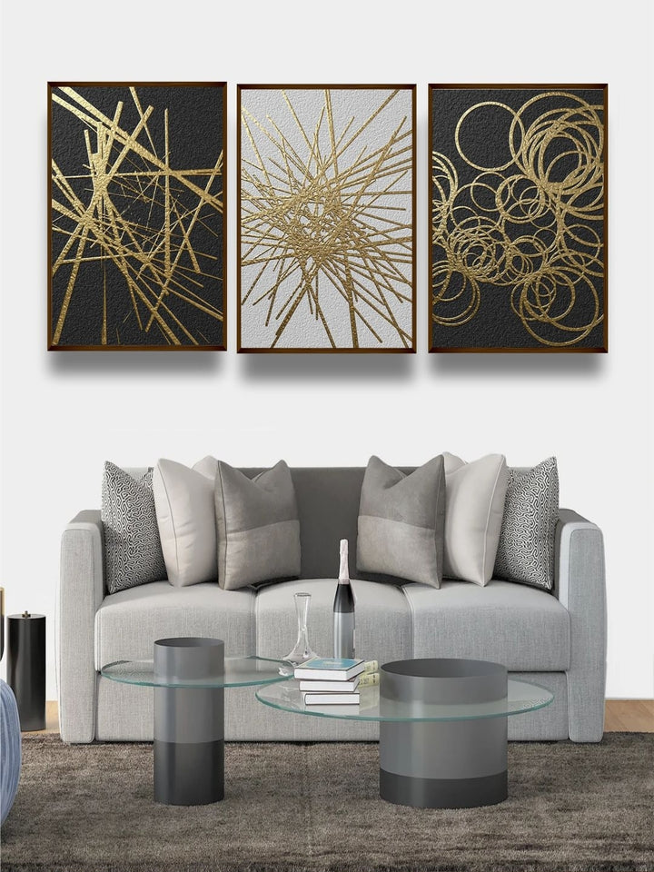Harmony in Metallic Disarray - Geometric Wall Decor