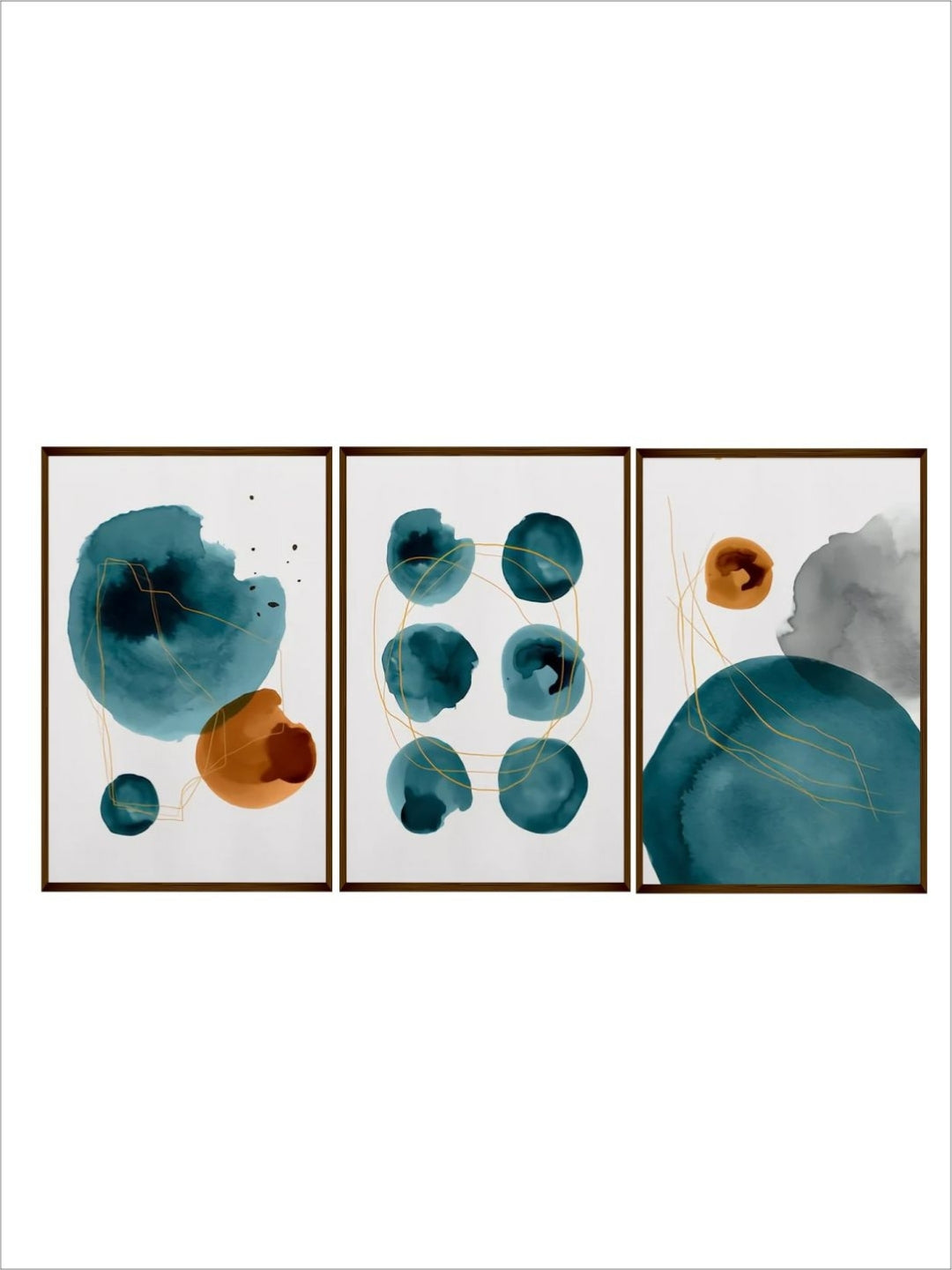 Abstract Aquatic Dance in Triptych - Minimalist Wall Art