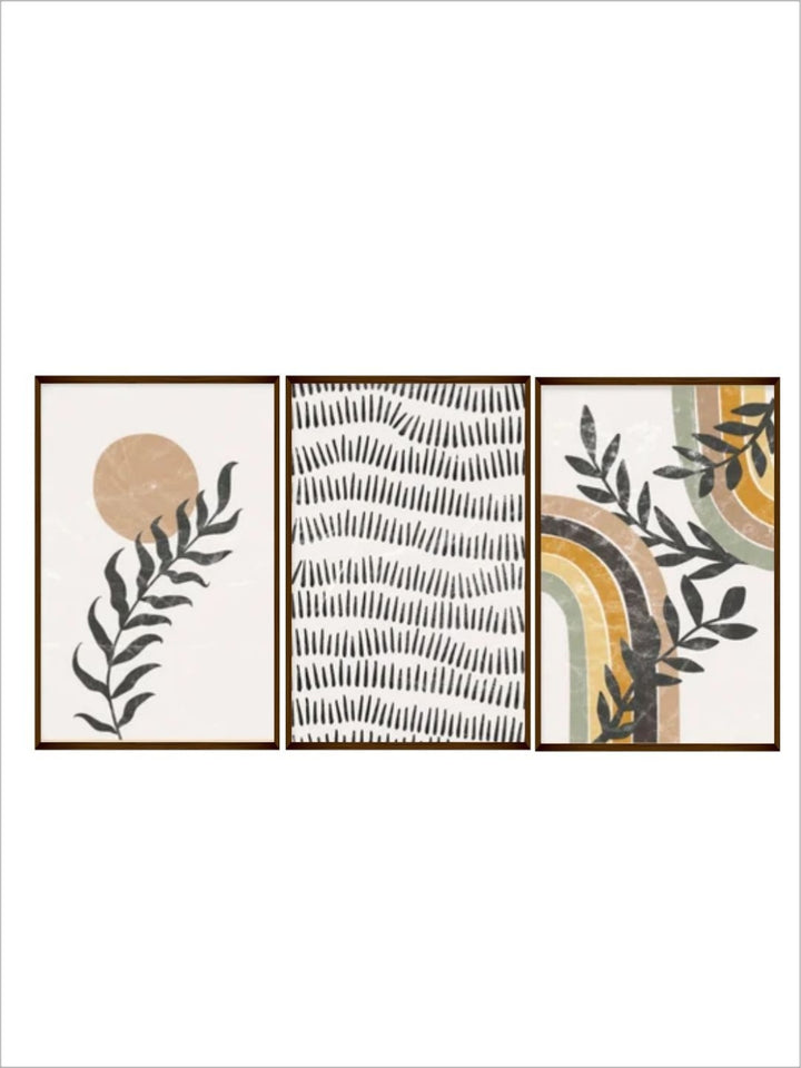 "Geometric Serenity in Three - Mid century modern art "