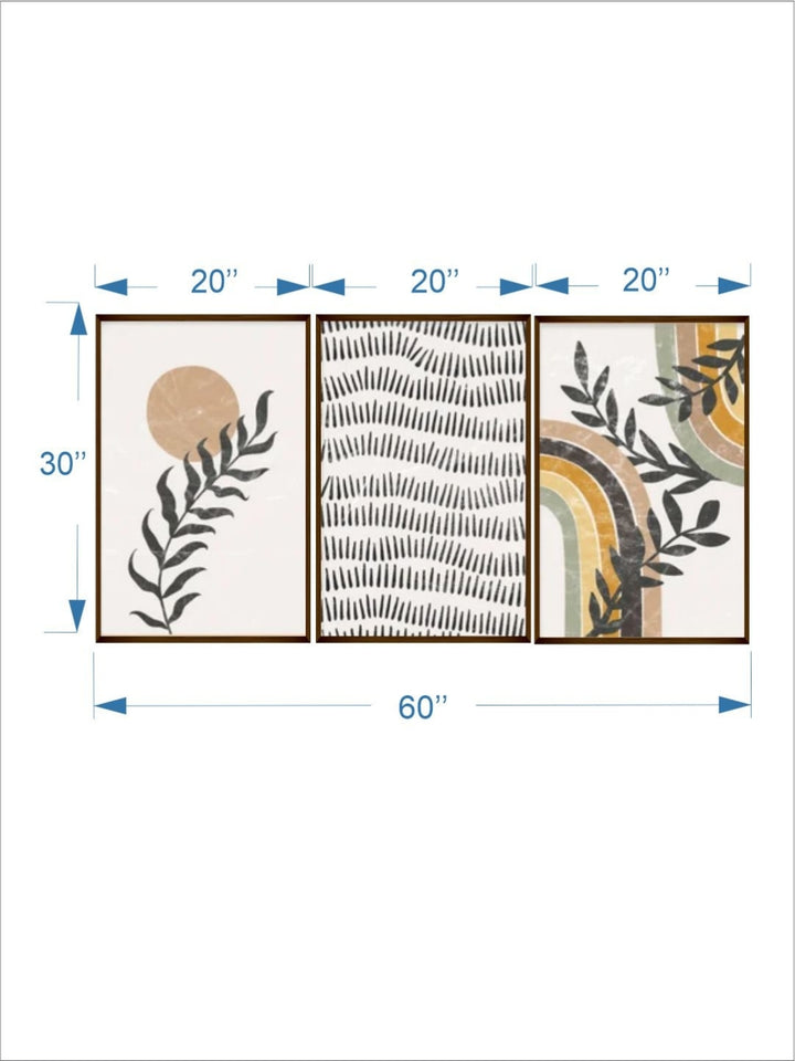 "Geometric Serenity in Three - Mid century modern art "
