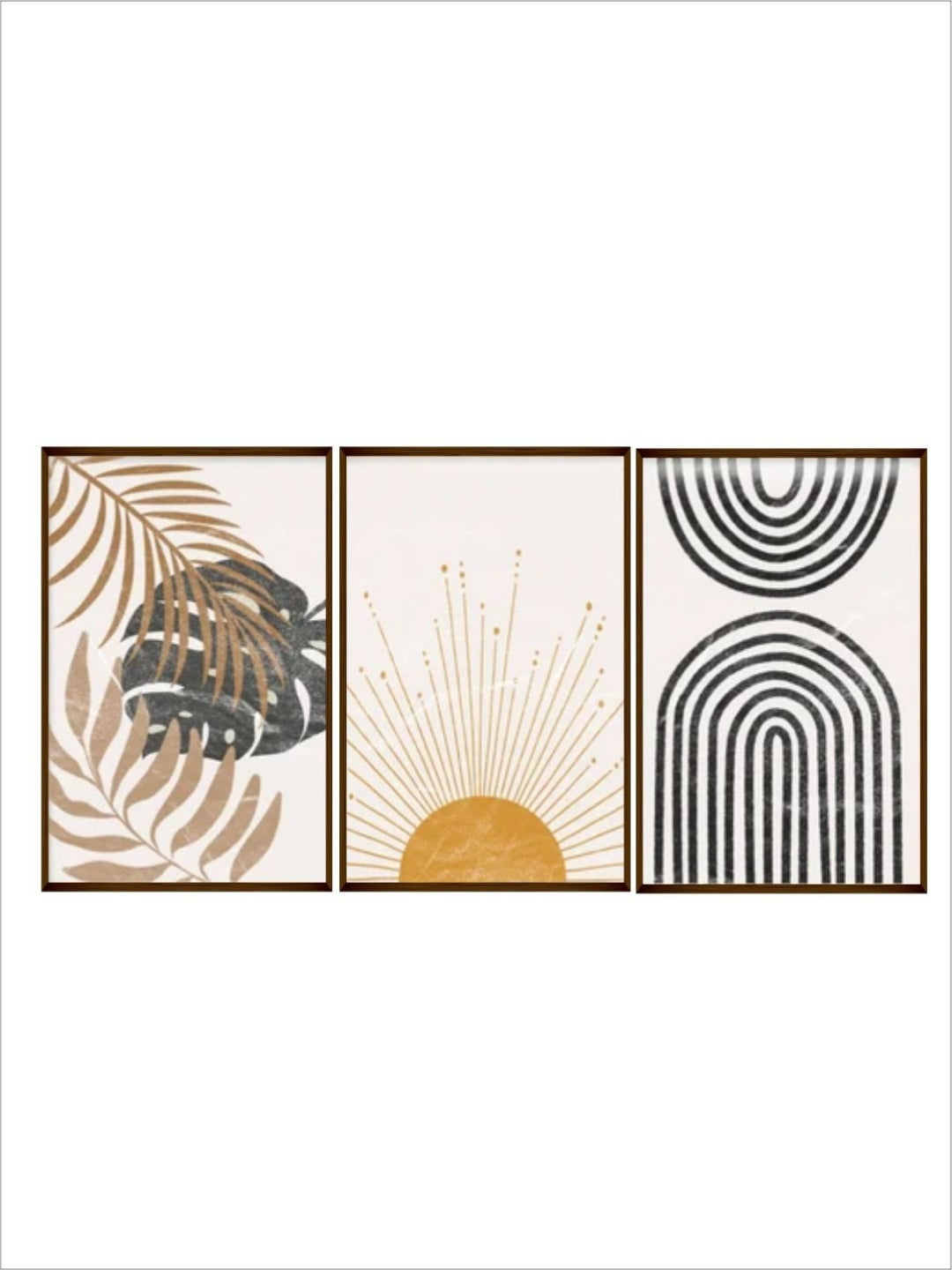 Golden Dawn Amidst Foliage - Minimalist Wall Decor