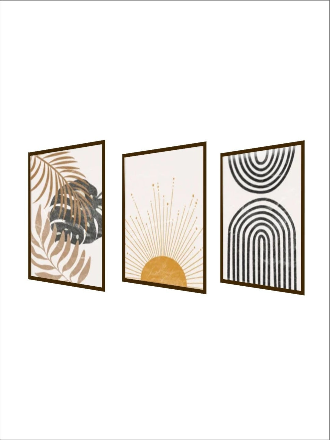 Golden Dawn Amidst Foliage - Minimalist Wall Decor