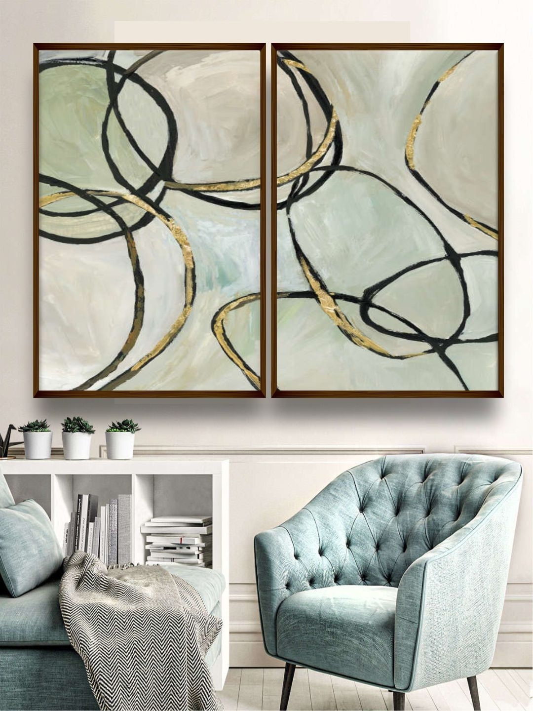 Entwined Paths of Existence - Infinity rings canvas decor