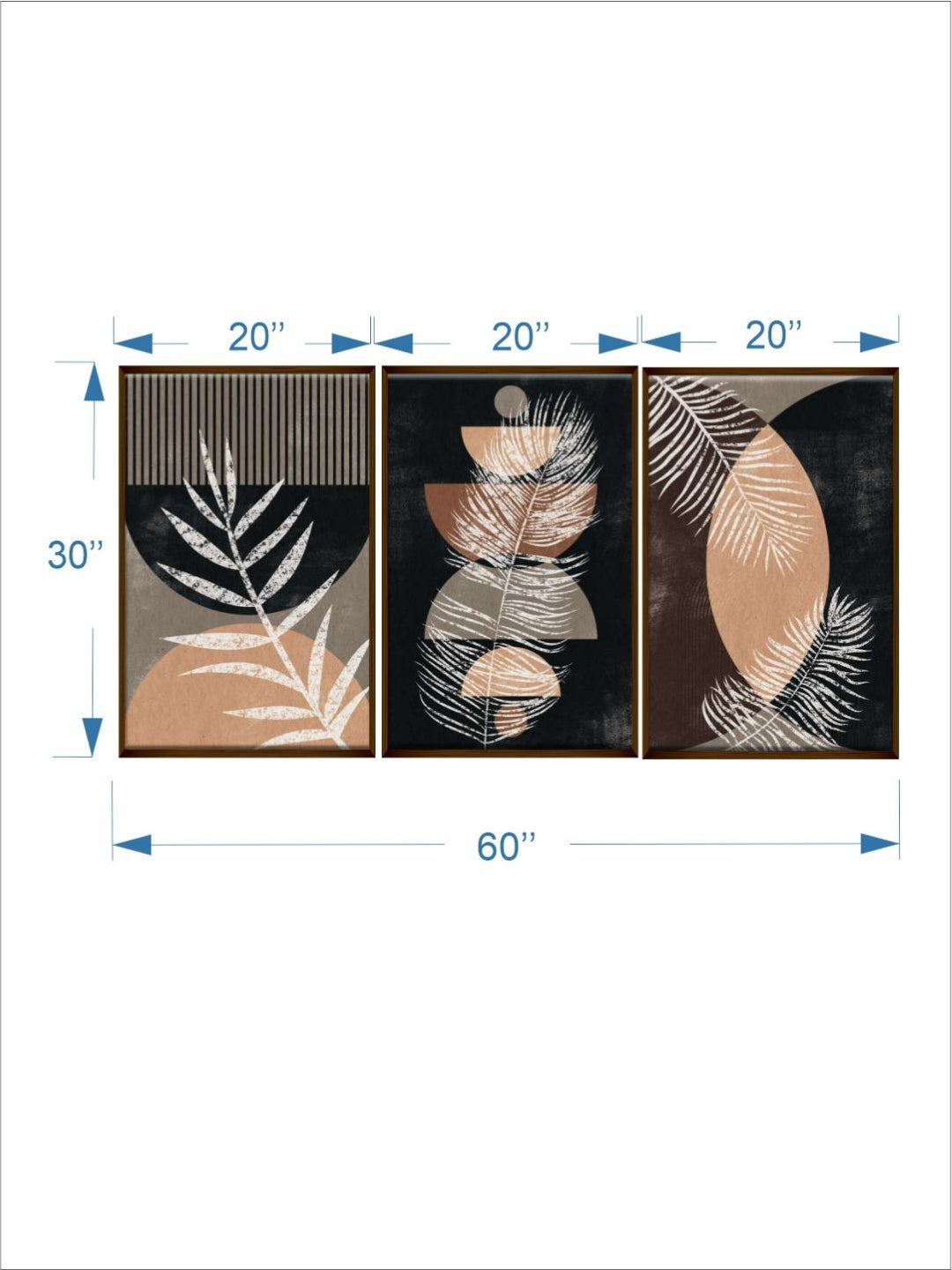 Monochrome Leaves in Contrast - Abstract geometric art