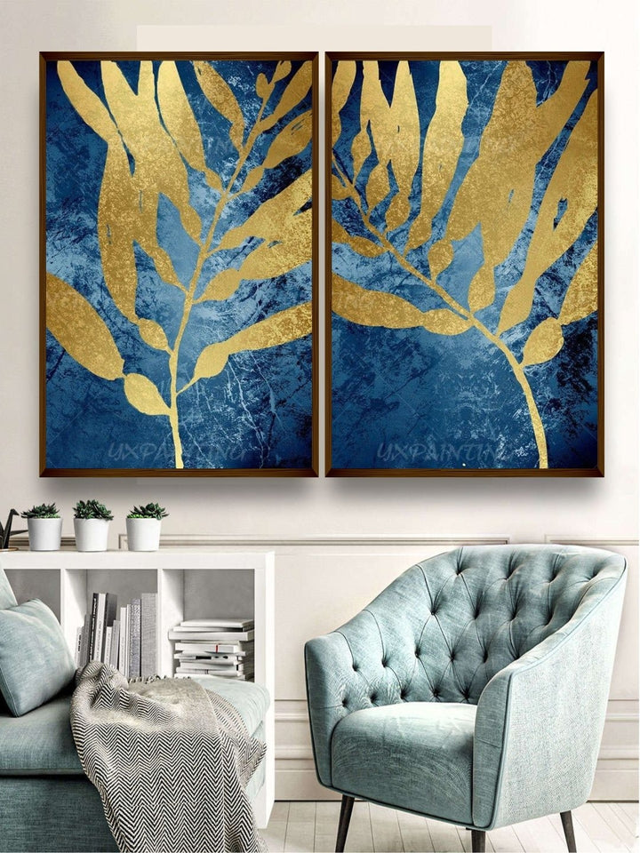 Elegant Veins of Nature - Gold Leaf Artwork