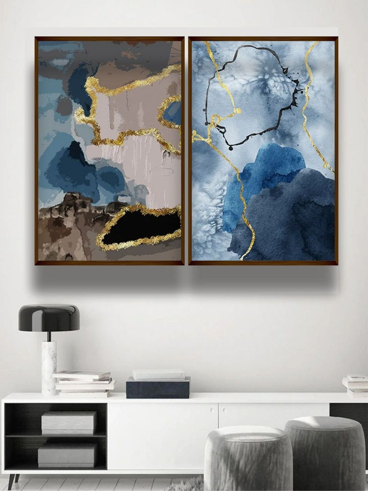 Harmonious Elemental Dance - Brown Framed Art
