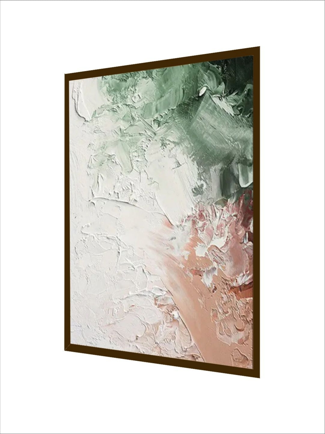 Mint Breeze in Motion - Orange abstract Wall Art