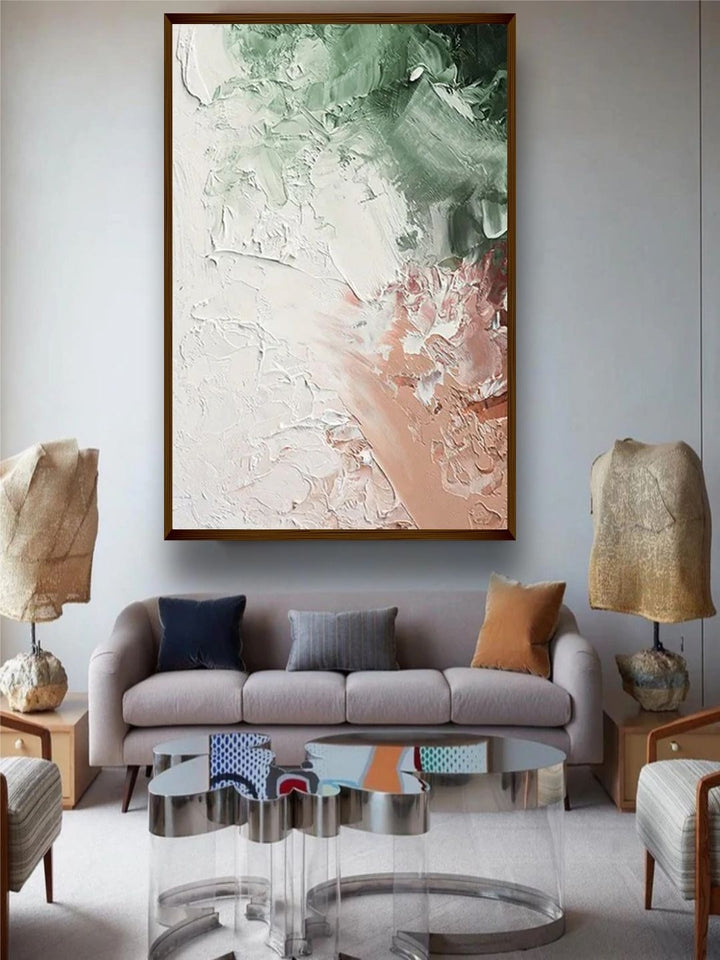 Mint Breeze in Motion - Orange abstract Wall Art