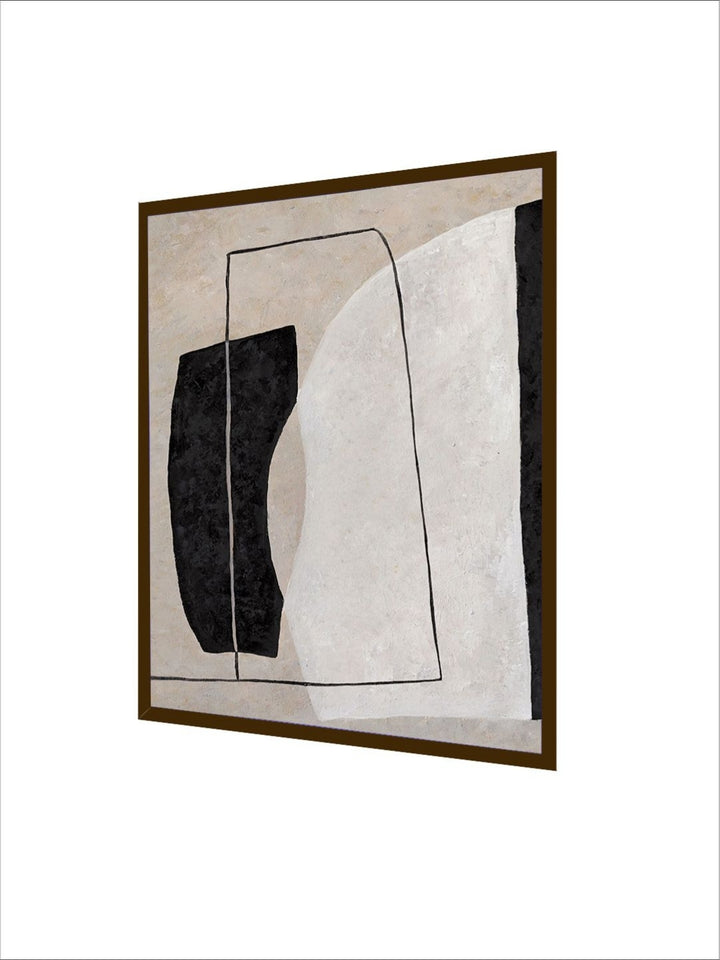 Minimalist Curves in Harmony - Beige abstract art