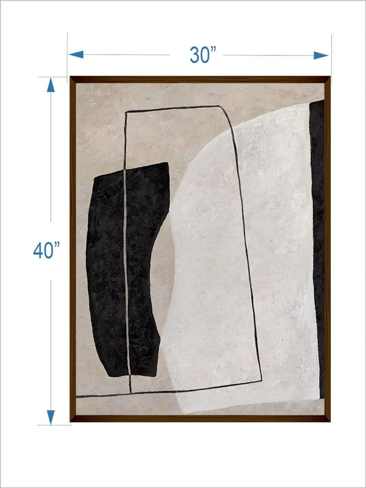 Minimalist Curves in Harmony - Beige abstract art