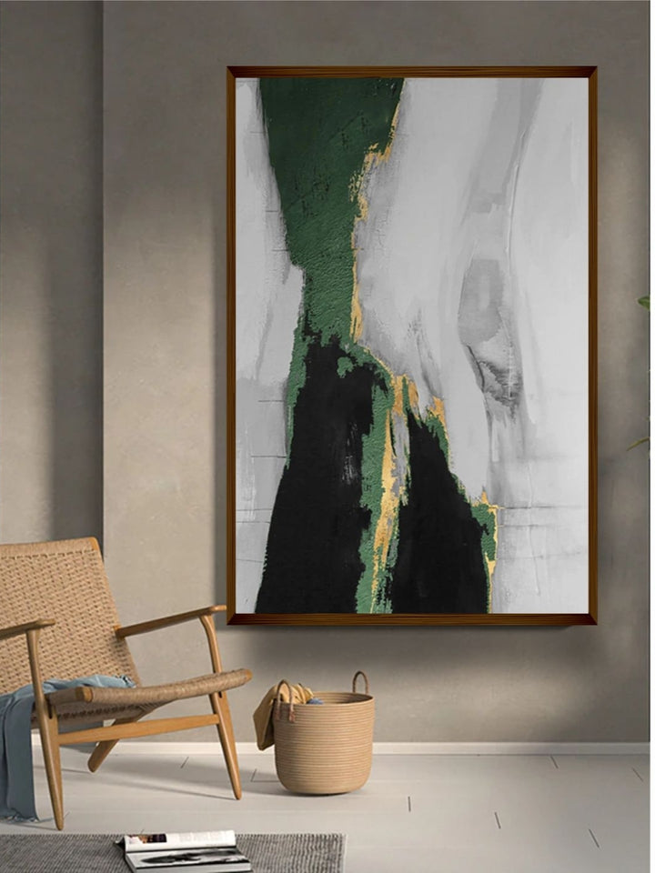 Abstract Veins of Life - Emerald green canvas