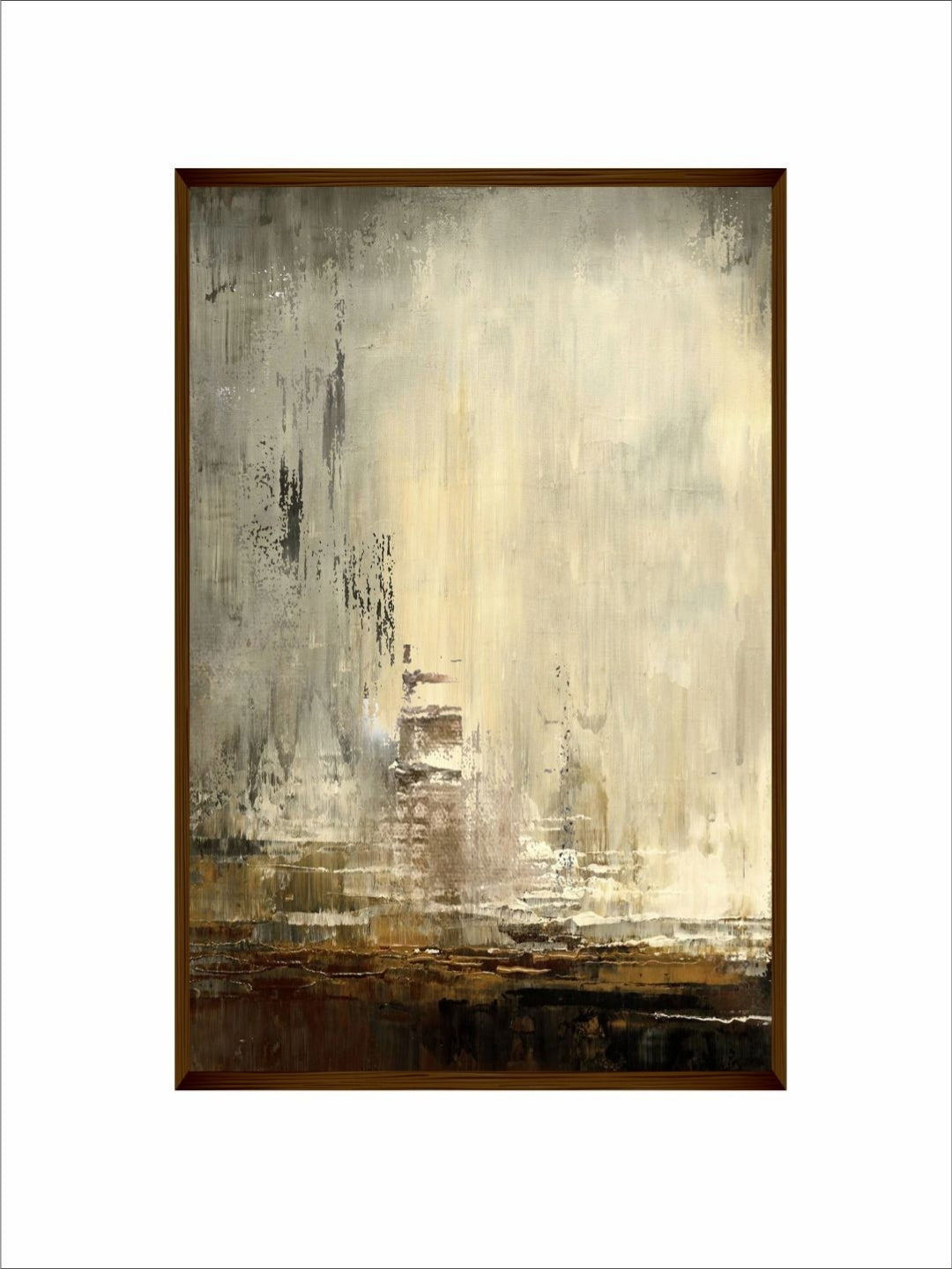 Muted Echoes on Canvas - Modern framed artwork
