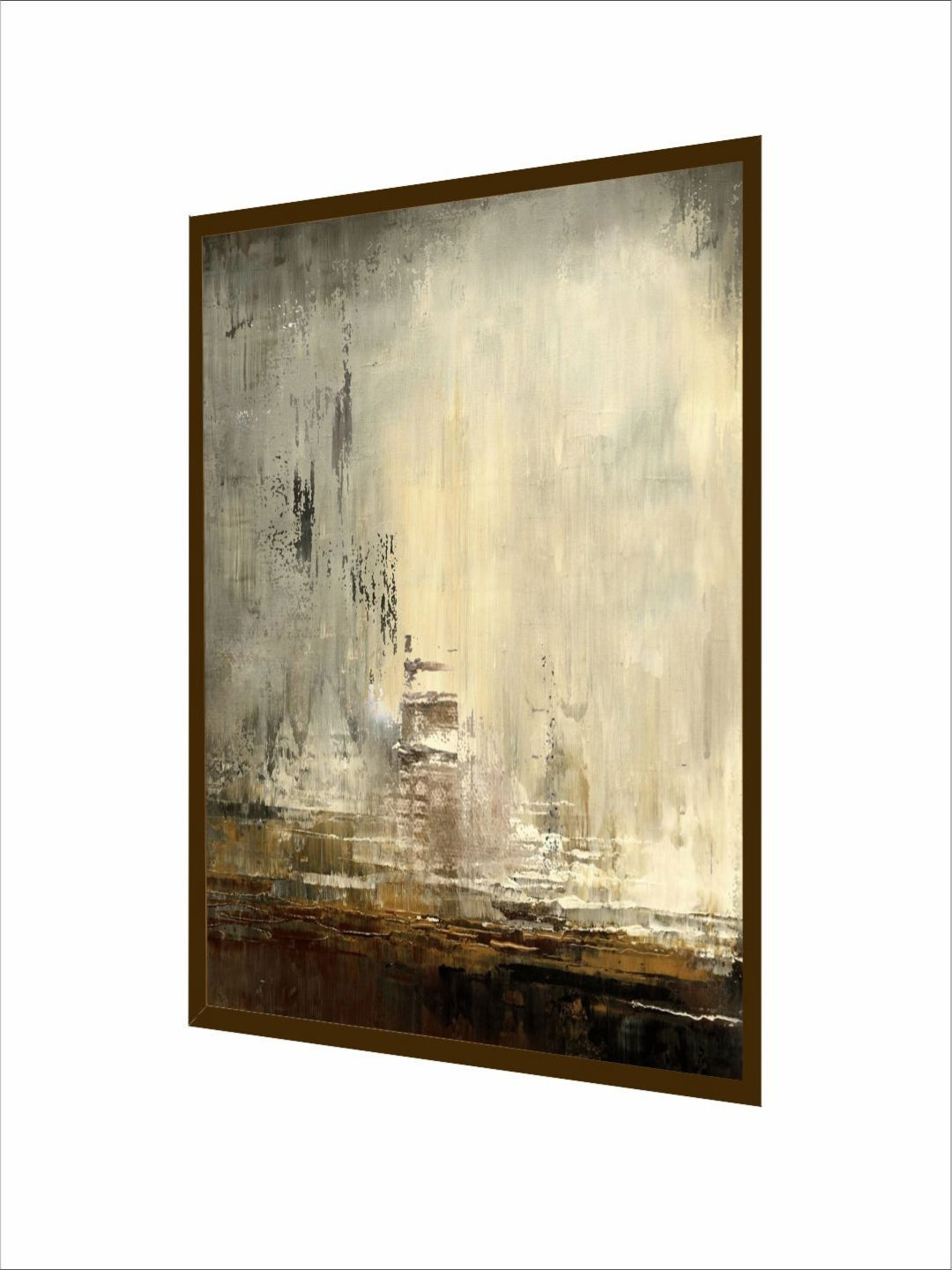 Muted Echoes on Canvas - Modern framed artwork
