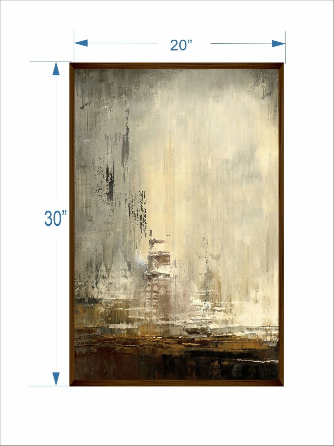 Muted Echoes on Canvas - Modern framed artwork