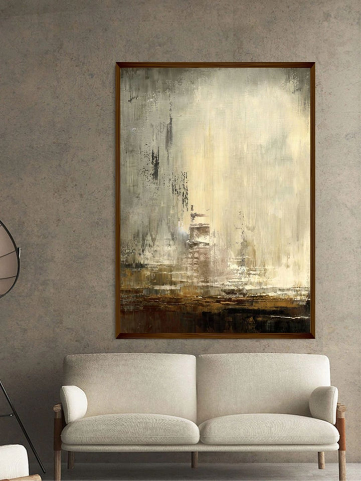 Muted Echoes on Canvas - Modern framed artwork