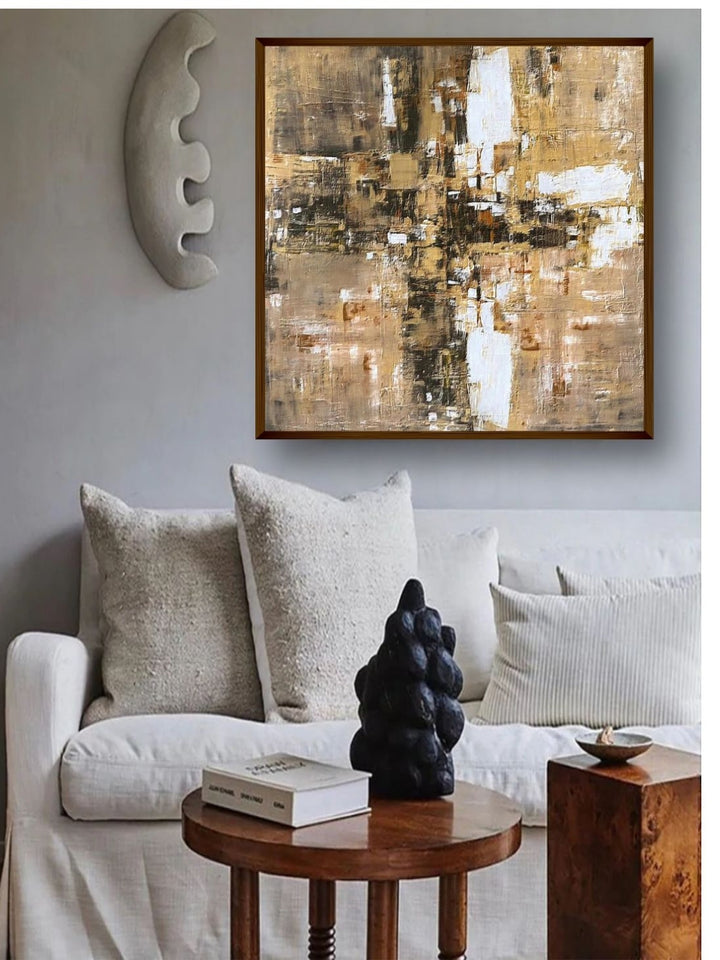 Memories in Textured Gold - Minimalist canvas art