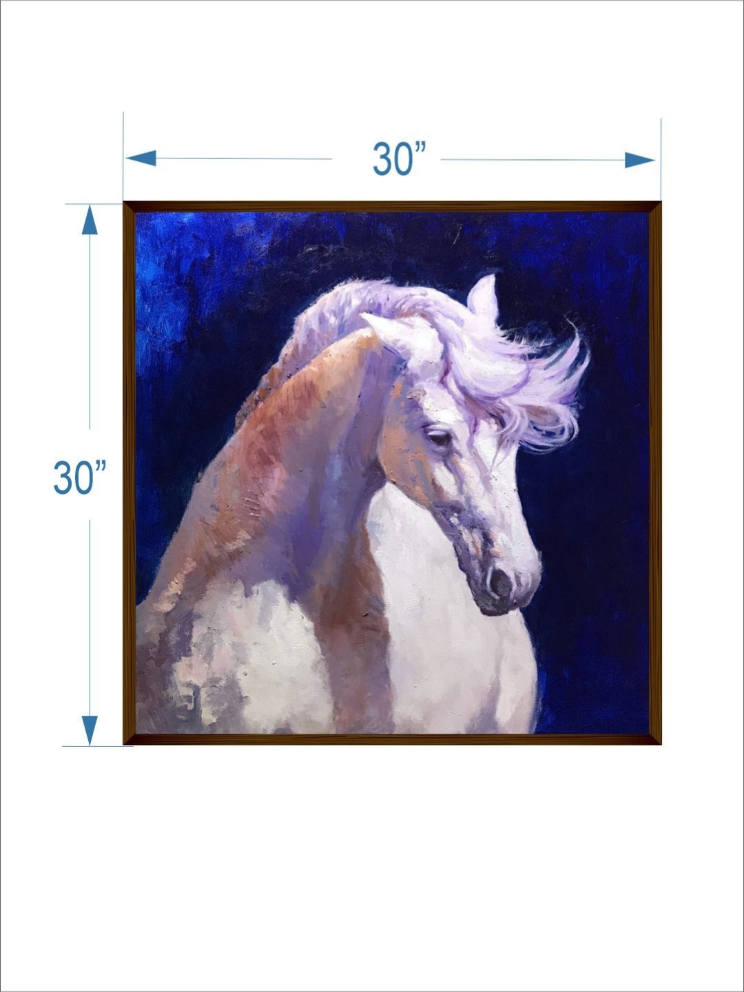 Graceful Gallop in Moonlight - White horse wall art