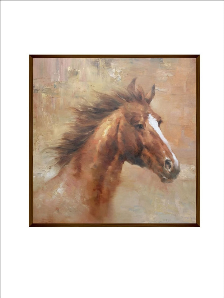Equestrian Essence Rustic Grace - Horse canvas painting