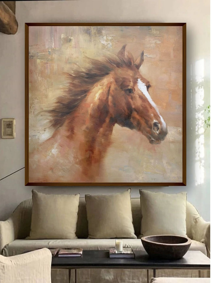 Equestrian Essence Rustic Grace - Horse canvas painting