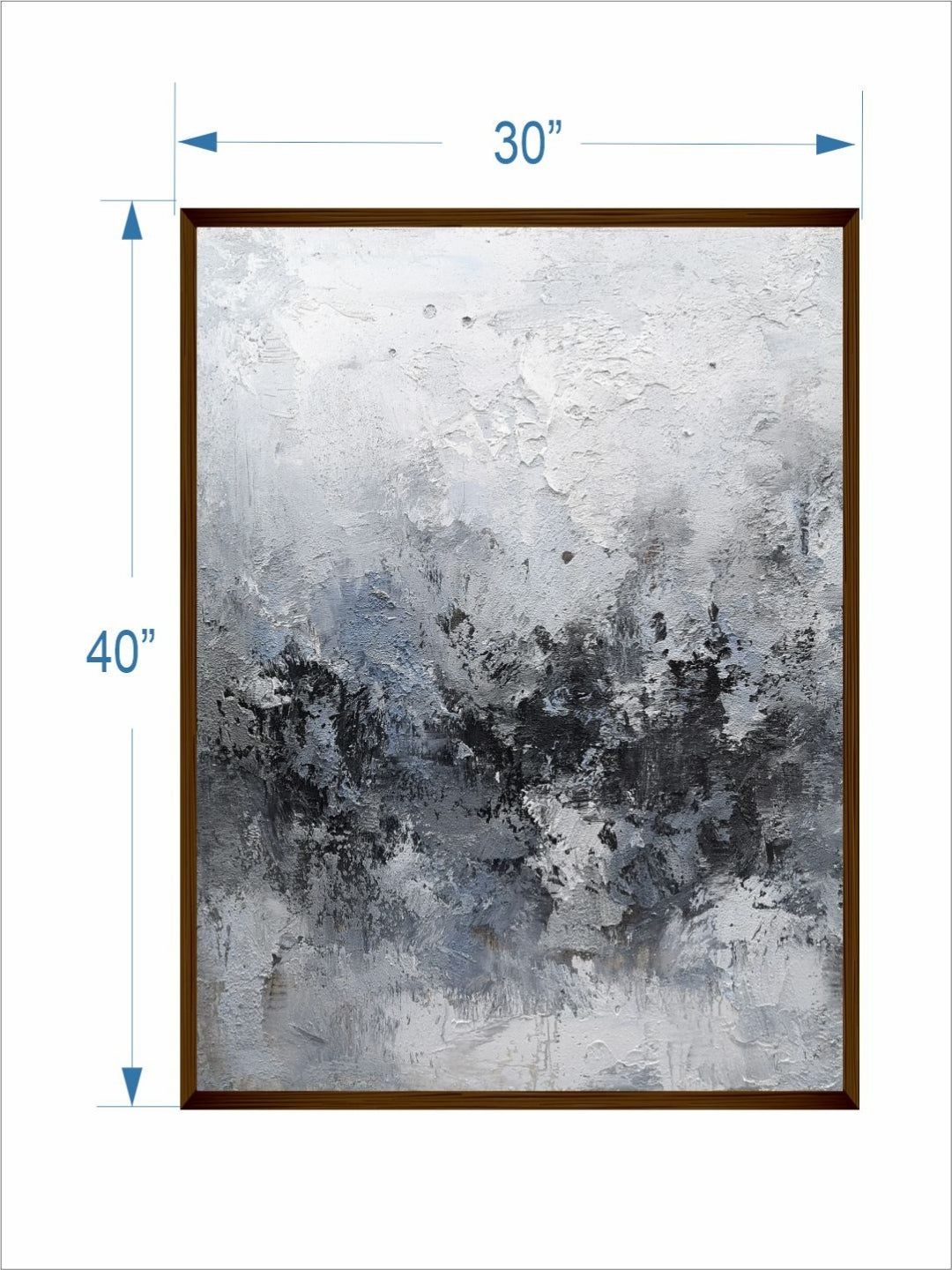 Veiled Charcoal Frost Canvas - Modern Wall Art