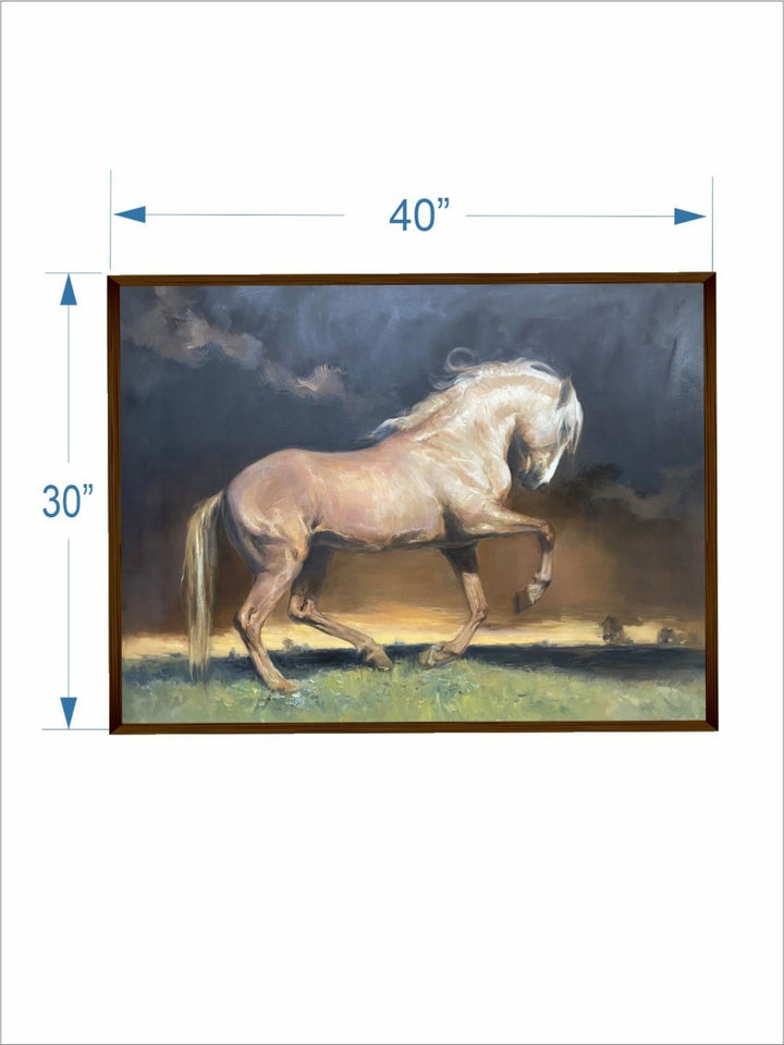 "Elegance of a Lone Horse - Canvas Wall Art "
